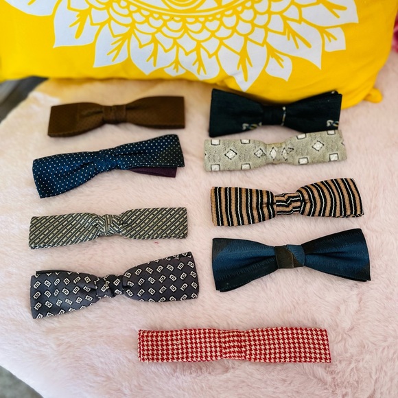 Accessories Mens Vintage Rust Resistant Skinny Bow Tie Clips Bundle
